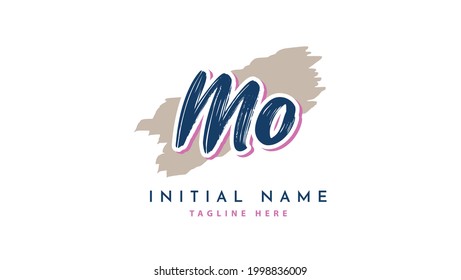 MO Initials, handwriting logo vector