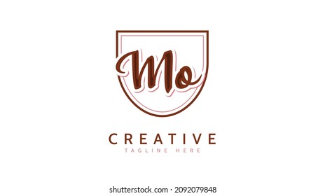 Mo Initials, handwriting logo vector