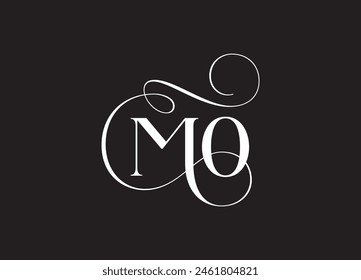 MO latter ligature typography logo design template