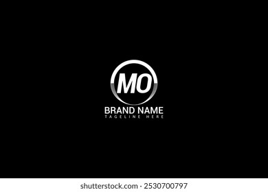 Design do logotipo da letra MO em fundo preto. MO conceito de logotipo de letra de iniciais criativas. Design exclusivo de MO