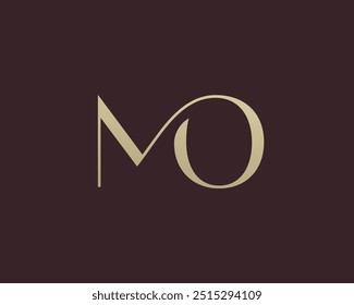 Design do ícone de logotipo da letra MO. Monograma de iniciais de luxo estilo clássico.