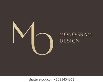 MO letter logo icon design. Classic style luxury initials monogram.