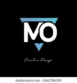 MO Letter Logo in Triangle -Modern Gradient Monogram for Branding and Identity Design