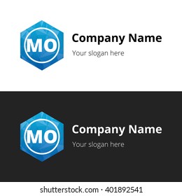 MO Letters , Abstract Polygonal Background Logo, design for Corporate Business Identity, Alphabet letter