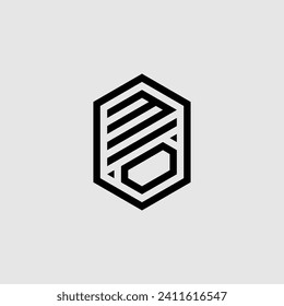 MO line geometric monogram with high quality professional design that will print well