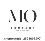 MO logo design. Initial letter m and o serif font style. Creative classic company name typography. Trendy logotype or identity. Vector illustration.
