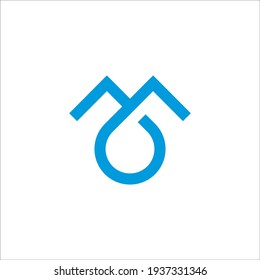 Signo vectorial de diseño de logotipo MO