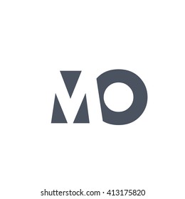 MO Logo. Vector Graphic Branding Letter Element. White Background