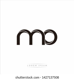 mo m o Initial Letter Split Lowercase Modern Monogram linked outline rounded logo