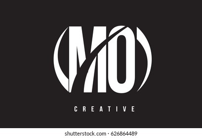 MO M O White Letter Logo Design with White Background Vector Illustration Template.