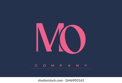 MO Modern Initials Logo Design. Branding logo with stylized initials showcasing bold design and modern aesthetic. Ideal for professional business branding or creative projects focusing on minimalistic