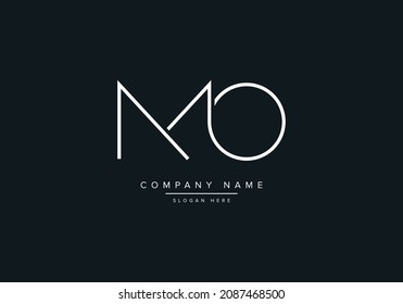 MO monogram initials letter logo concept. MO line art logo