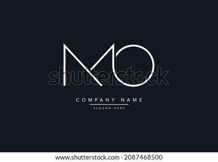 MO monogram initials letter logo concept. MO line art logo Foto stock © 
