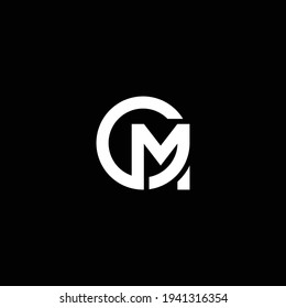 MO or OM abstract branding illustration logo design