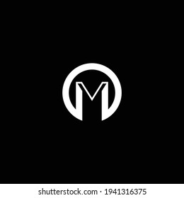 MO or OM abstract branding illustration logo design
