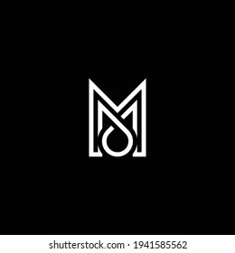 MO or OM abstract branding illustration logo design