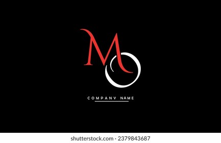Monograma del logotipo de las letras abstractas MO, OM