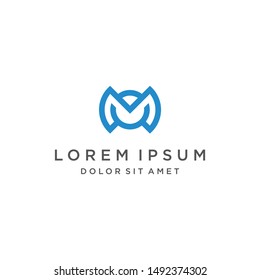 MO or OM Logo Monogram Icon Vector Template