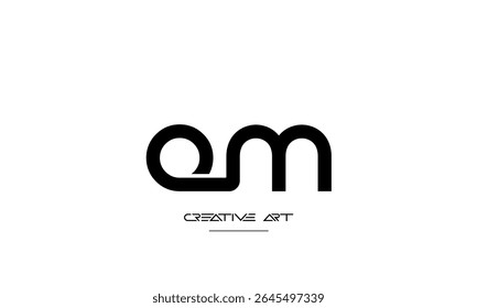 MO, OM, M, O letras abstratas monograma de logotipo