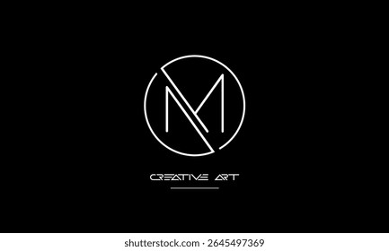 Monograma del logotipo de las letras abstractas de MO, OM, M, O