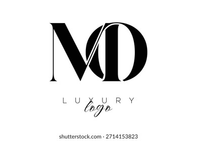 MO Serif Letter Monogramm Typografie Logo für elegante Premium-Branding-Identität