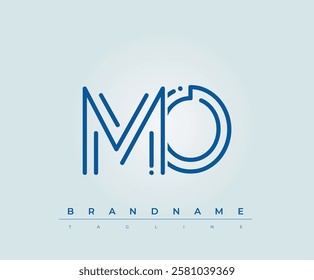 MO Technology Letter Logo Template. This tech letter logo is a graphic mark that uses letters to represent a technology company.