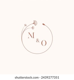 Diseños de logotipo de monograma de boda MO como inspiración