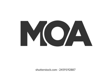 MOA logo design template with strong and modern bold text. Initial based vector logotype featuring simple and minimal typography. Trendy company identity ideal for businesses brand presence.