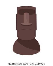 moai in easter island icon isolated