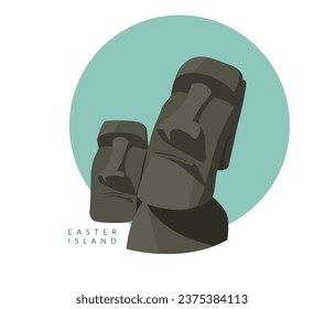 Moai - Easter Island Statues - Stock Illustration as EPS 10 File