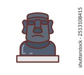 Moai Filled Icons , Vector illustration