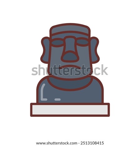 Moai Filled Icons , Vector illustration