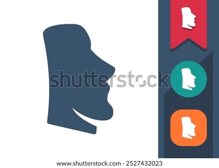 Moai Head, Statue, Easter Island Icon. Professional, pixel perfect icon. EPS 10 format.