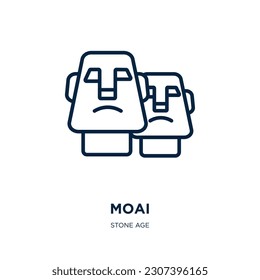 moai icon from stone age collection. Thin linear moai, easter, landmark outline icon isolated on white background. Line vector moai sign, symbol for web and mobile