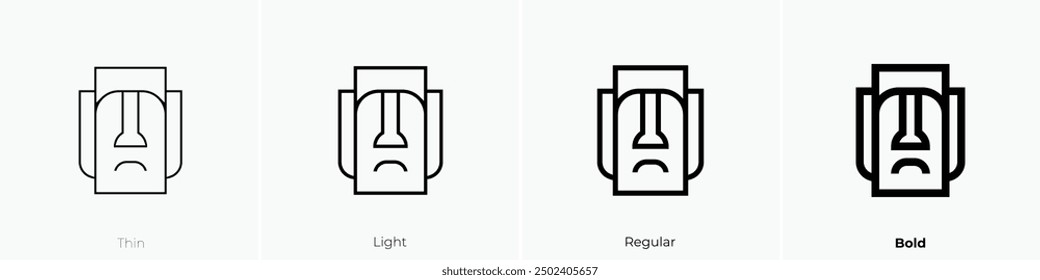 moai icon. Thin, Light Regular And Bold style design isolated on white background