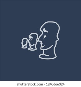 Moai icon. Trendy flat vector line Moai icon on dark blue background from Architecture and Travel collection. 