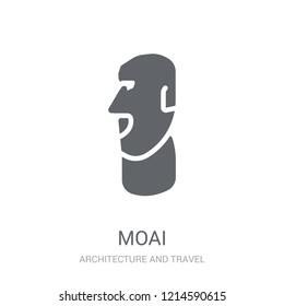 Moai icon. Trendy Moai logo concept on white background from Architecture and Travel collection. Suitable for use on web apps, mobile apps and print media.