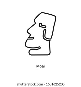 Moai icon vector on white background. Black icon illustration