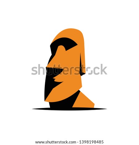 Moai icon vector with orange color.