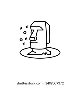 Moai landmark statue icon. Element of history icon