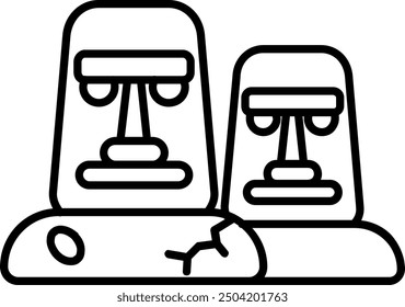 Moai Line vector Icon Design