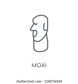 Moai linear icon. Modern outline Moai logo concept on white background from Architecture and Travel collection. Suitable for use on web apps, mobile apps and print media.