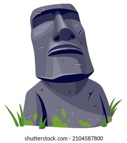 Free Vector  Moai on easter island isolated vector cartoon stone sculpture