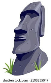 Moai auf der Osterinsel. Einziger Vektorkariktor-Steinskulptur. Antike Statuen Zivilisationen von Atlantis und Lemuria.