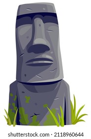 Moai auf der Osterinsel. Einziger Vektorkariktor-Steinskulptur. Antike Statuen Zivilisationen von Atlantis und Lemuria.