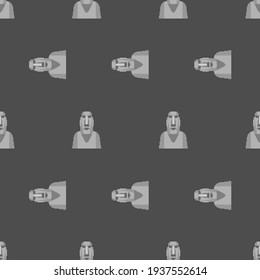 Moai pixel art pattern seamless. Easter Island idol 8 bit background. ancient statues texture. vector ornament