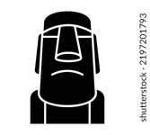 Moai Statue black icon. Suitable for website, content design, poster, banner, or video editing needs