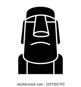 Moai Statue black icon. Suitable for website, content design, poster, banner, or video editing needs