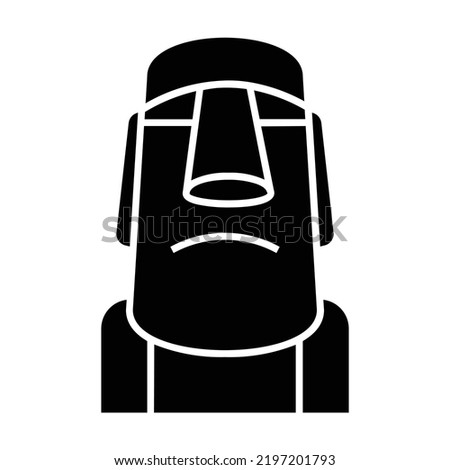 Moai Statue black icon. Suitable for website, content design, poster, banner, or video editing needs