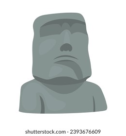 moai statue from chile vector isolated